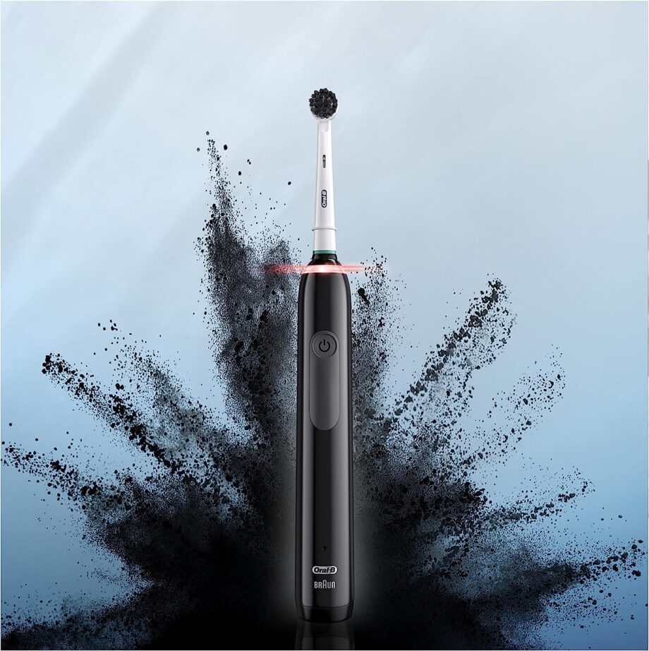 Oral-B by Braun Pro 3 3000 Electric Toothbrush with Smart Pressure Sensor & 2 Charcoal Infused Heads