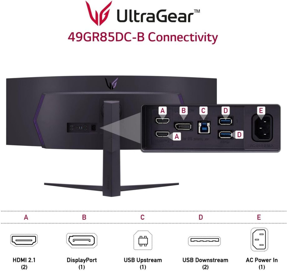 LG 49GR85DC-B 49" Curved UltraGear™ DQHD 1ms 240Hz Monitor with VESA DisplayHDR™ 1000