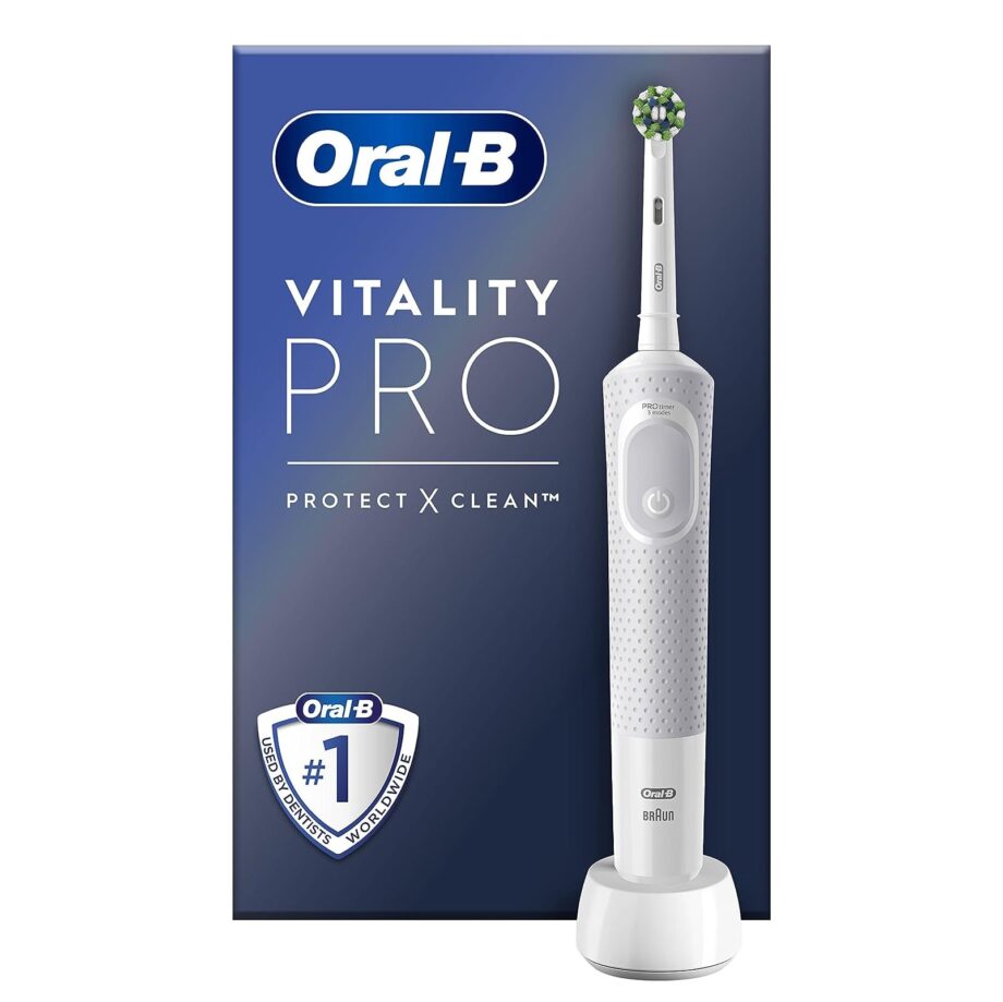Oral-B by Braun Vitality Pro Electric Toothbrush with 3 Brushing Modes – White