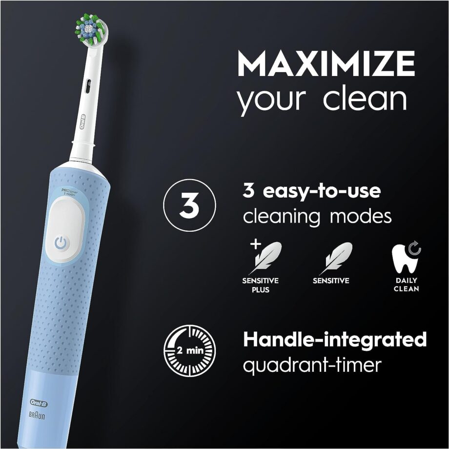 Oral-B by Braun Vitality Pro Electric Toothbrush with 3 Brushing Modes – Blue