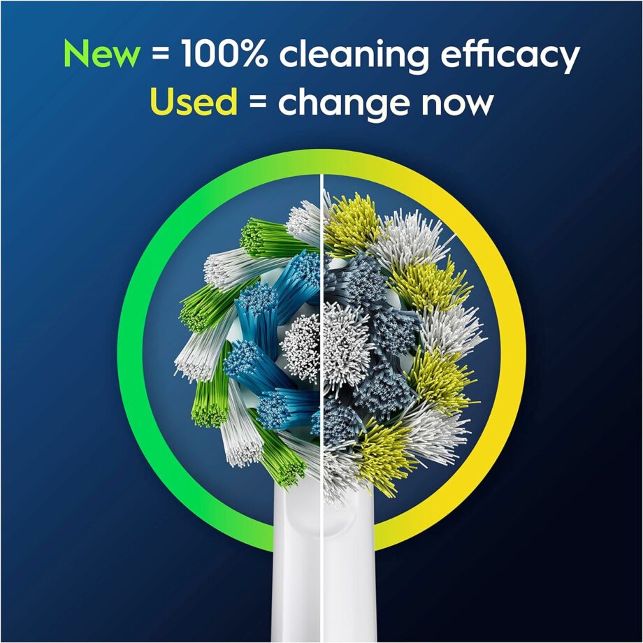 Oral-B CrossAction PRO Electric Toothbrush Heads with CleanMaximiser Technology - White 8 Pack