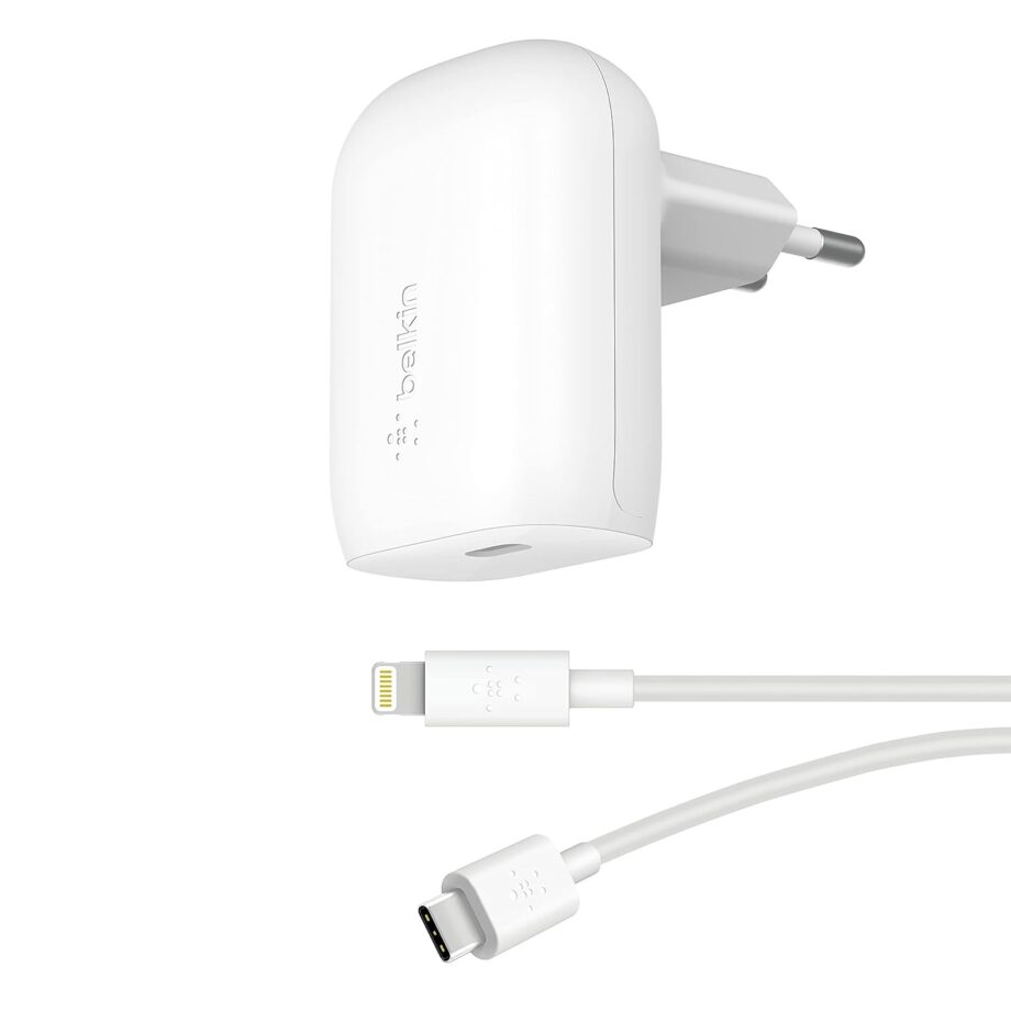 Belkin USB-C wall charger (30W) with 1M USB-C to Lightning cable