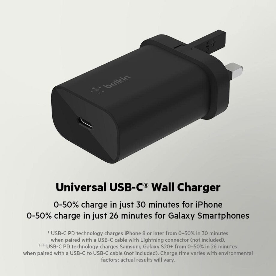 Belkin BoostCharge 25W USB C Fast Charger - Black
