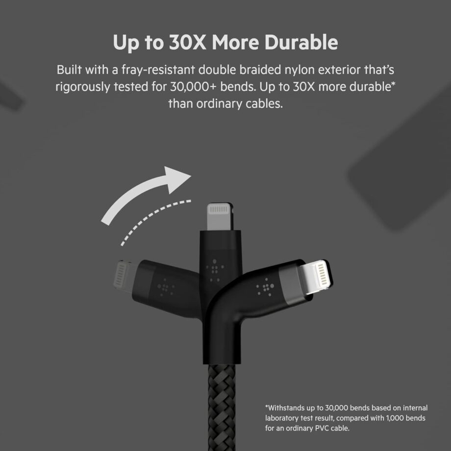 Belkin BoostCharge Pro Flex Braided USB C to Lightning Cable (3M) - Black
