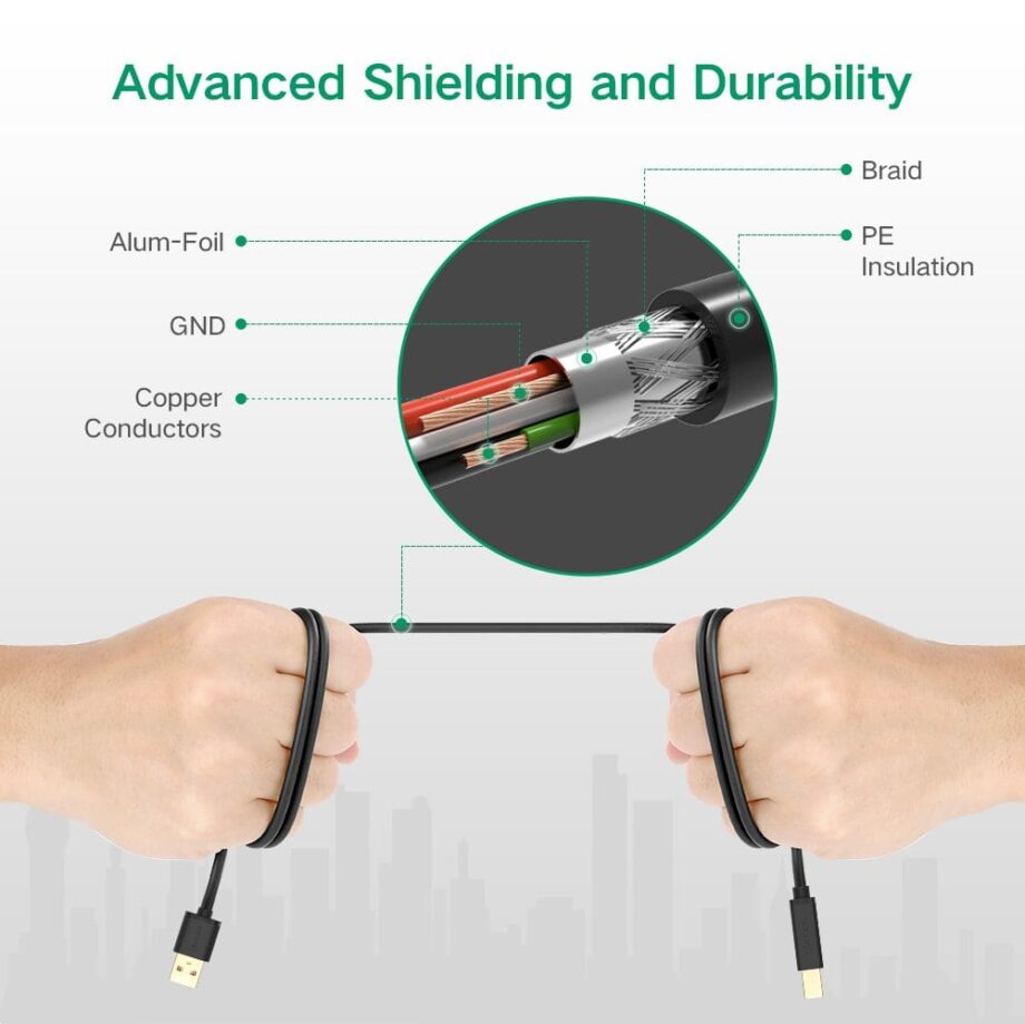 UGREEN USB-A to USB-B 2.0 Active Printer Cable - 10M