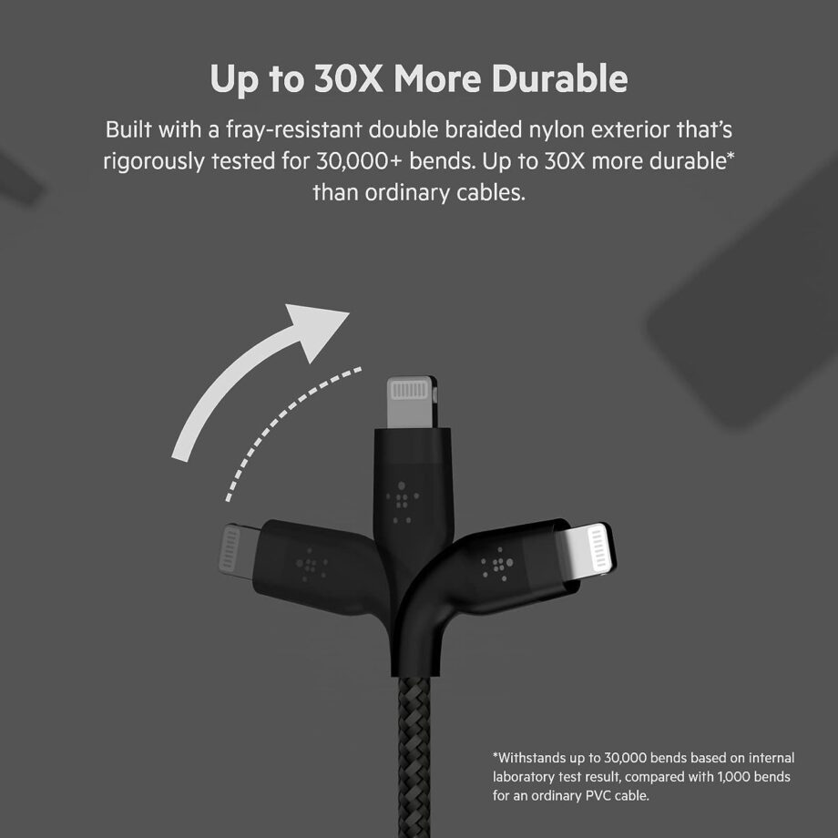 Belkin BoostCharge Pro Flex Braided Lightning Cable (1m) - Black