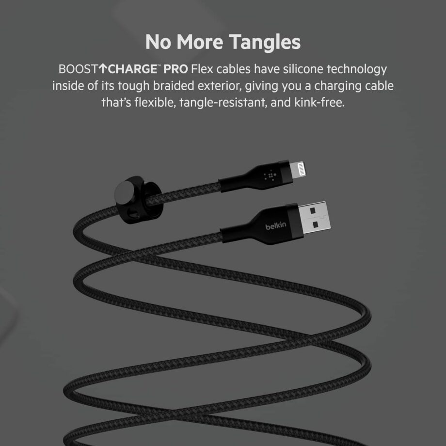 Belkin BoostCharge Pro Flex Braided Lightning Cable (1m) - Black