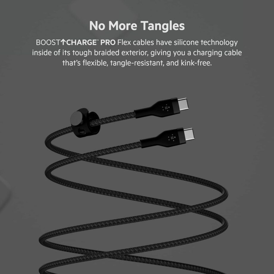 Belkin BoostCharge Pro Flex Braided USB C to C Cable (3M) - Black