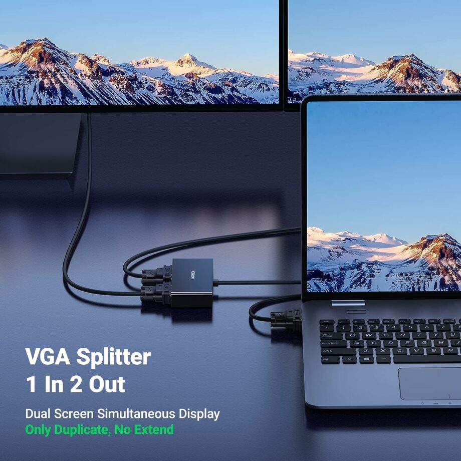 UGREEN VGA Male to 2 Ports Female Video Splitter