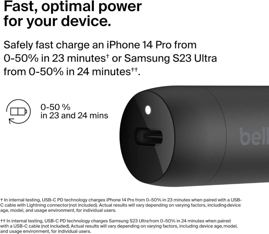 Belkin BoostCharge 30W USB-C Car Charger