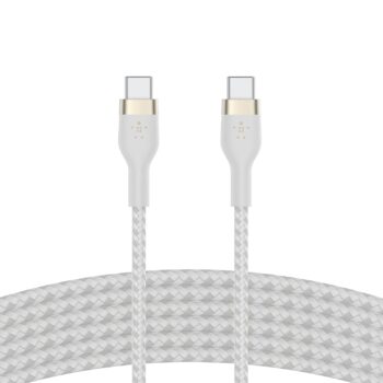 Belkin BoostCharge Pro Flex Braided USB C to C Cable (3M) - White