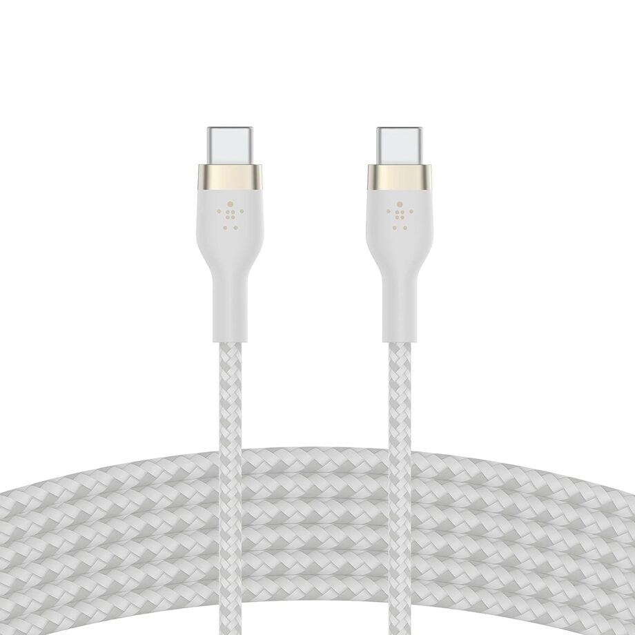 Belkin BoostCharge Pro Flex Braided USB C to C Cable (3M) - White