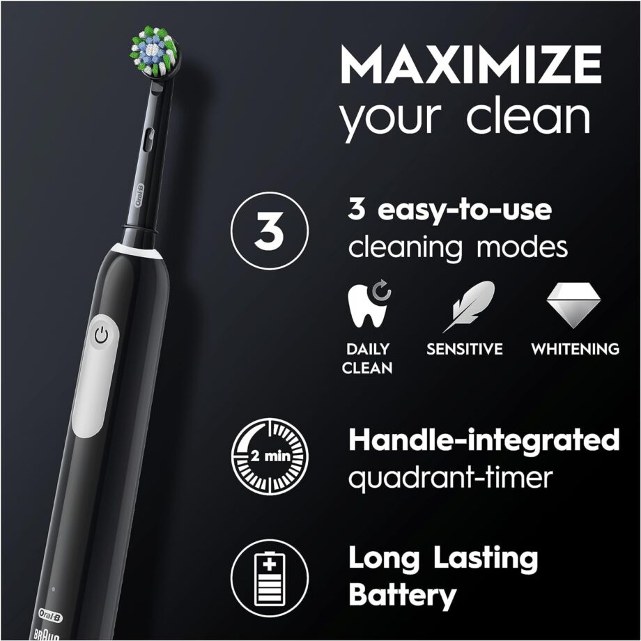 Oral-B Pro 1 Series Electric Toothbrush With 3D Cleaning & Travel Case - Black