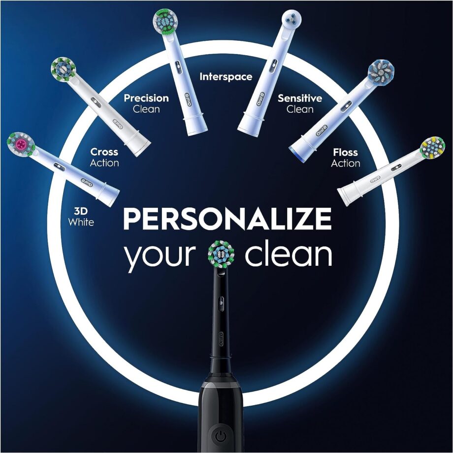 Oral-B by Braun Pro 3 3000 Electric Toothbrush with Smart Pressure Sensor & 2 Sensitive Heads