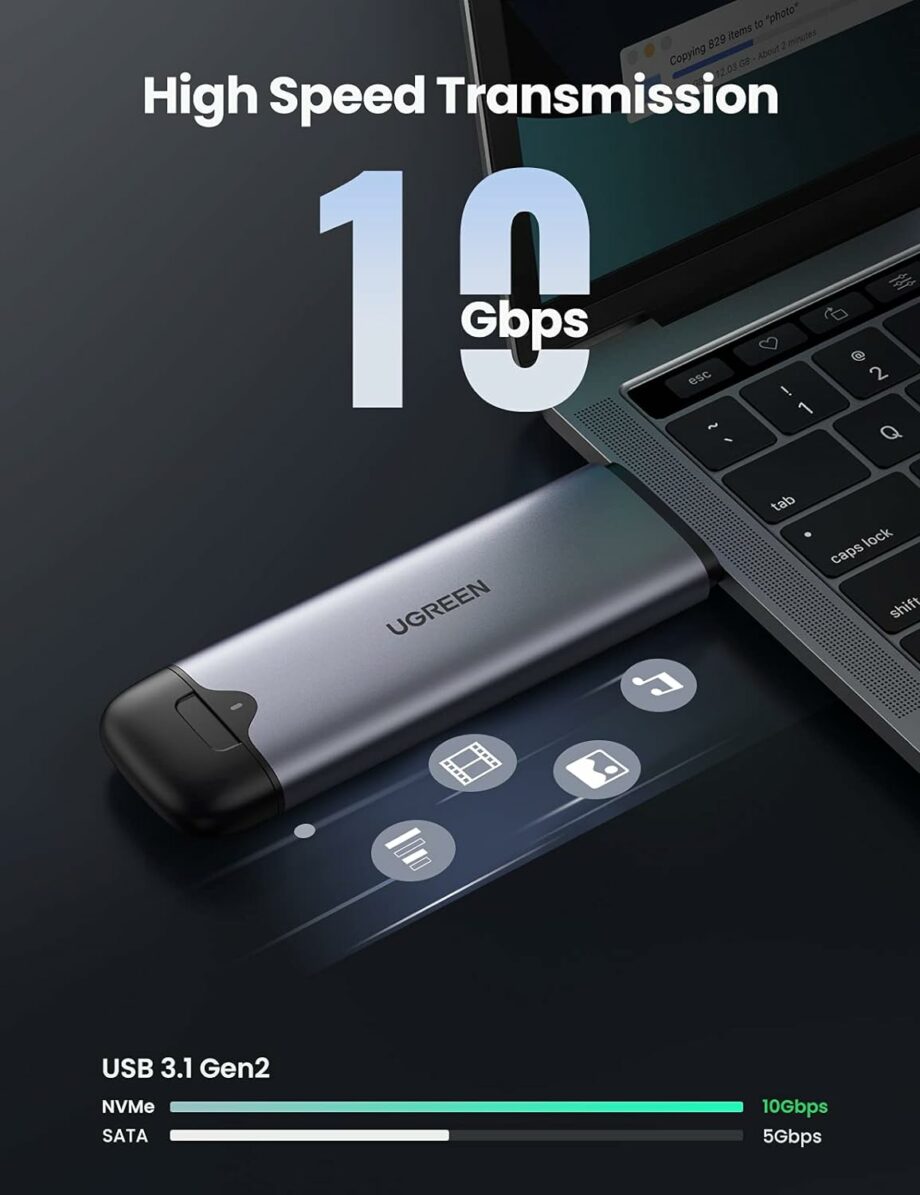 UGREEN USB-A & USB-C to NVMe M.2 SSD Enclosure