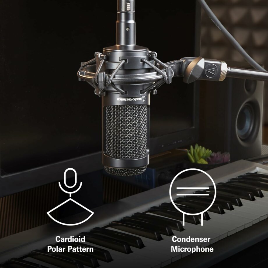 Audio-Technica AT2035 Cardioid Condenser Microphone with Custom Shock Mount