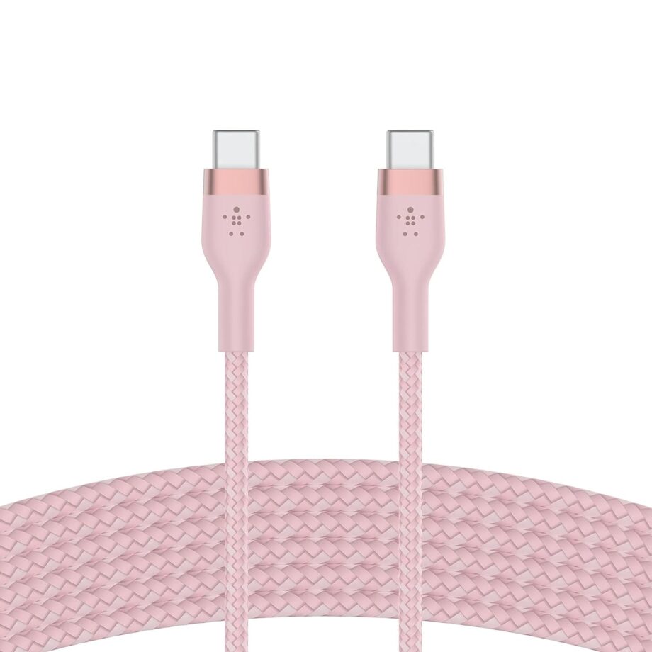 Belkin BoostCharge Pro Flex Braided USB C to C Cable (3M) - Pink
