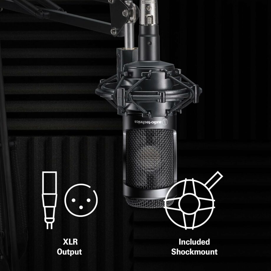 Audio-Technica AT2035 Cardioid Condenser Microphone with Custom Shock Mount