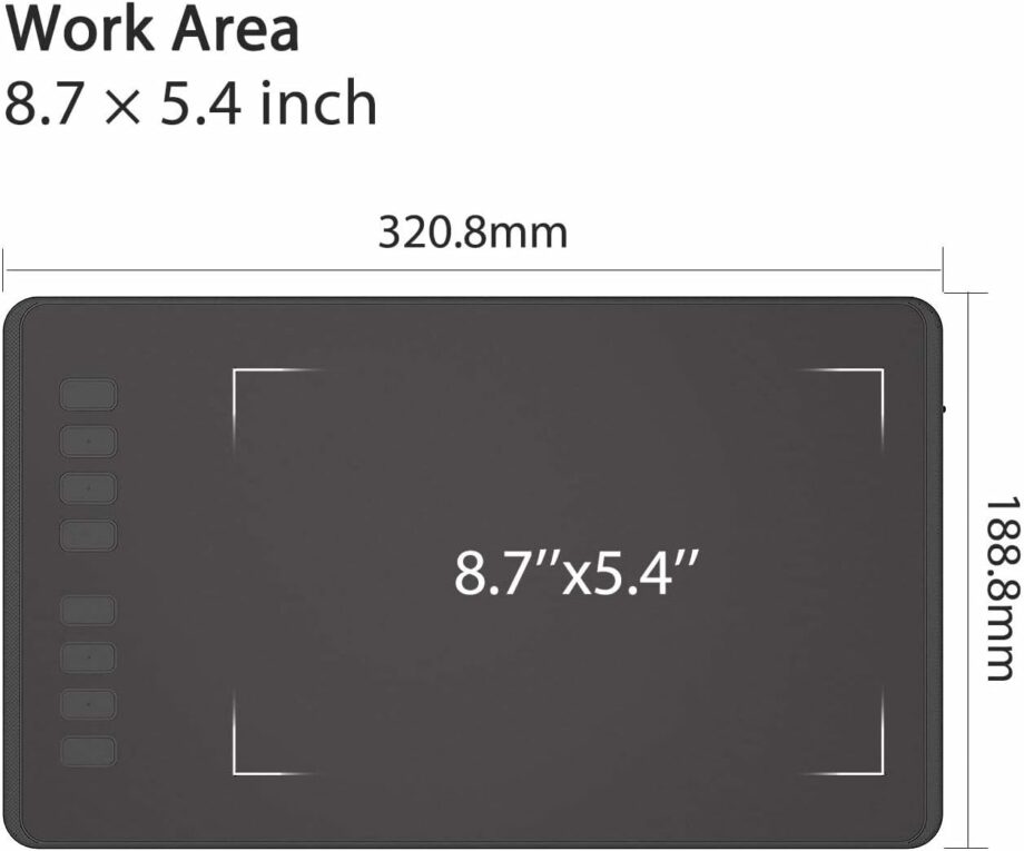 Huion Inspiroy H950P Medium Graphics Drawing Tablet with Battery-Free Stylus