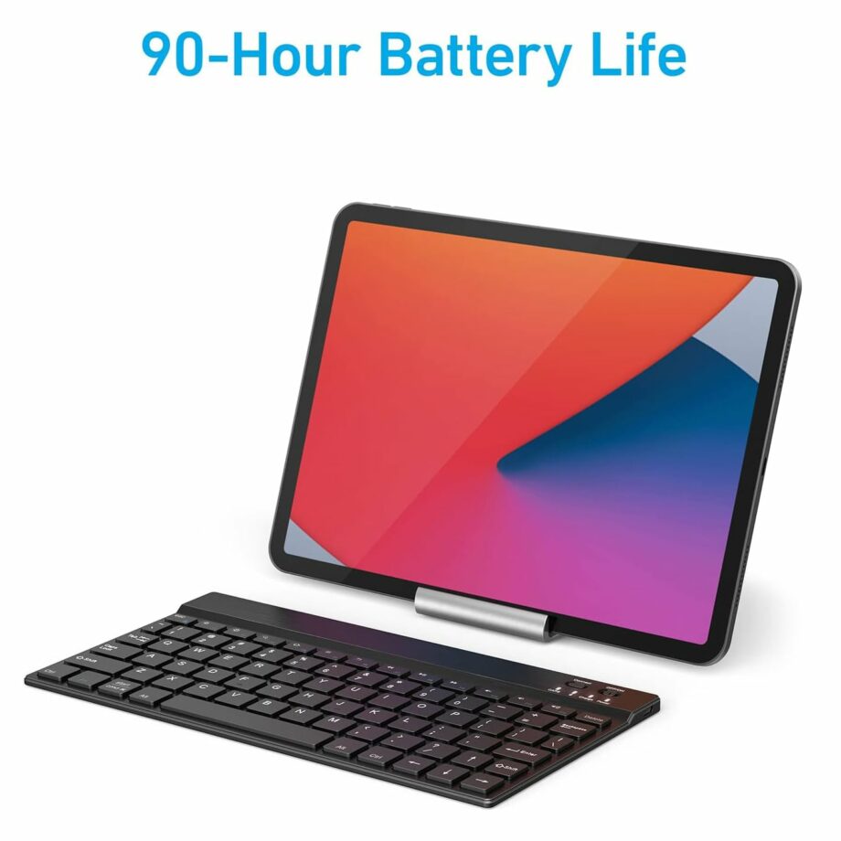 Anker Rechargeable Bluetooth Keyboard for Phones, Tablets, Computers, and Laptops