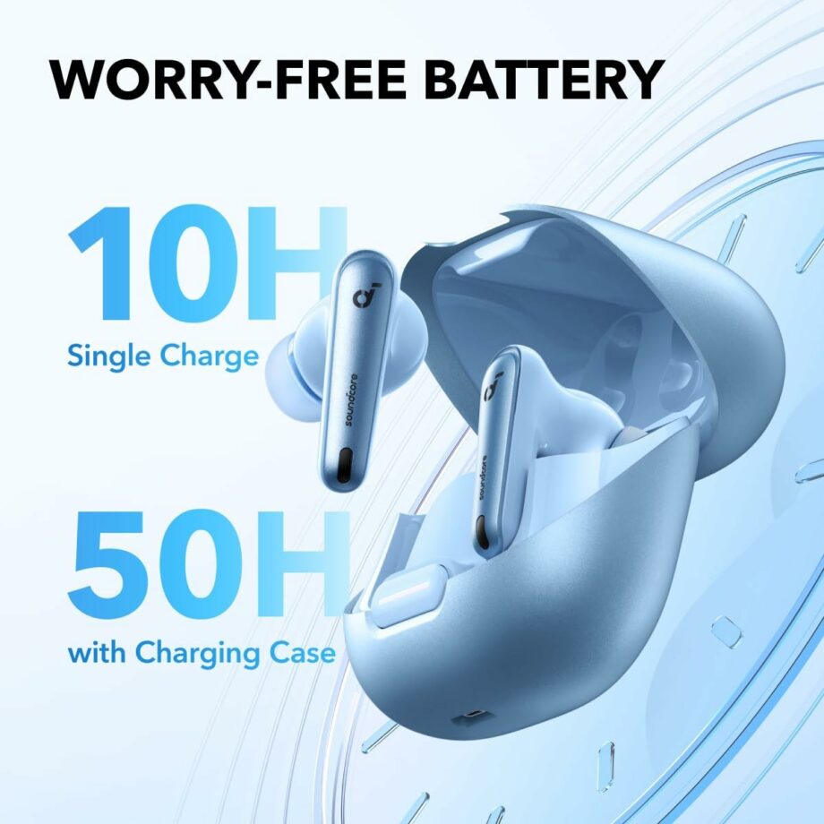 Anker Soundcore Liberty 4 NC 98.5% Noise Reduction True Wireless Earbuds - Light Blue