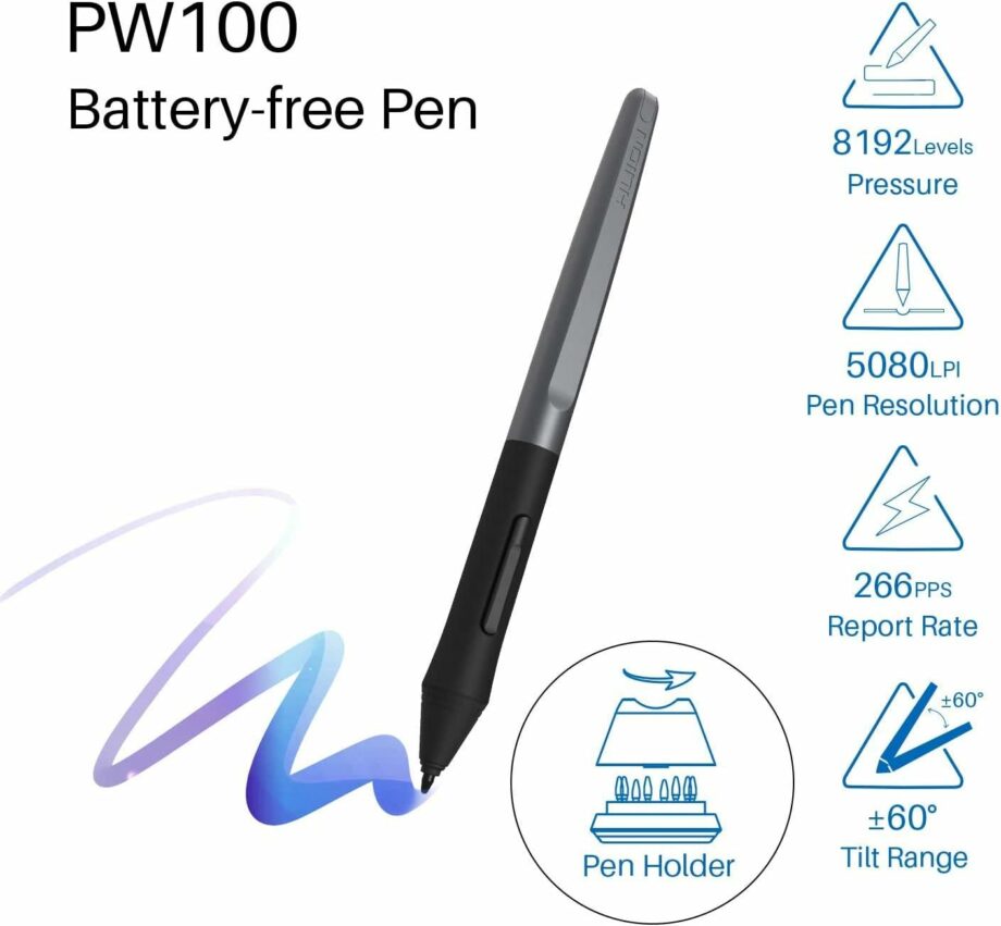 Huion Inspiroy H950P Medium Graphics Drawing Tablet with Battery-Free Stylus