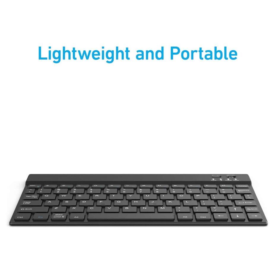 Anker Rechargeable Bluetooth Keyboard for Phones, Tablets, Computers, and Laptops