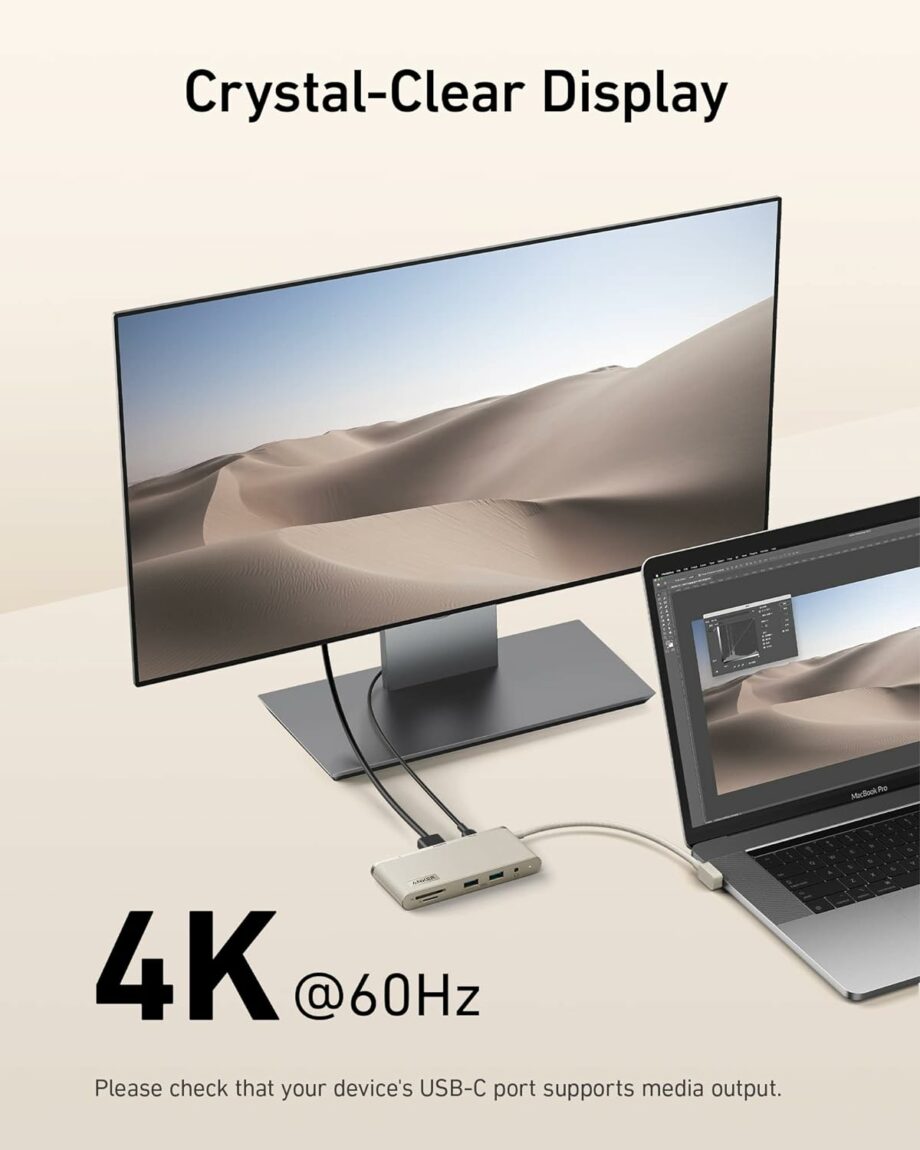 Anker 655 8-in-1 10 Gbps USB-C Hub - Earthy White