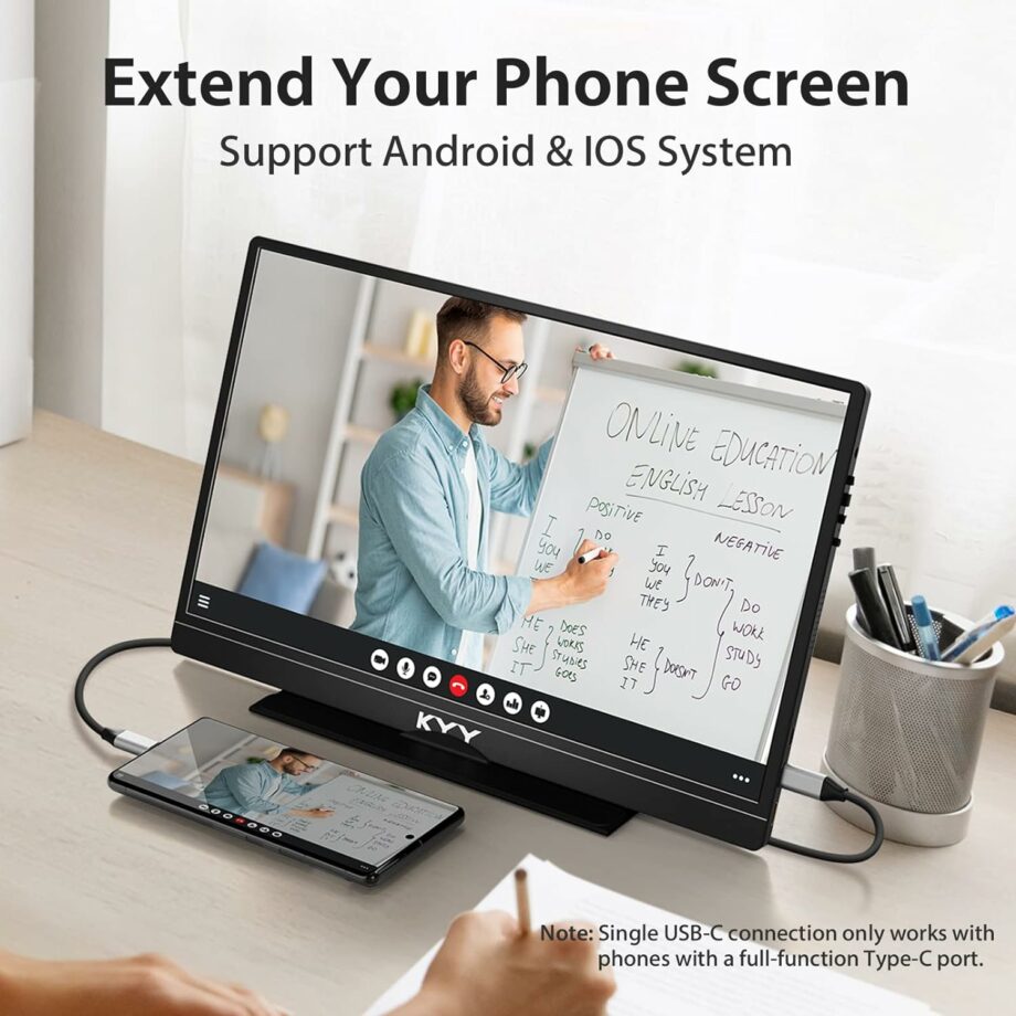 KYY K3-2 15.6'' FHD 1080P USB C and HDMI Portable Monitor
