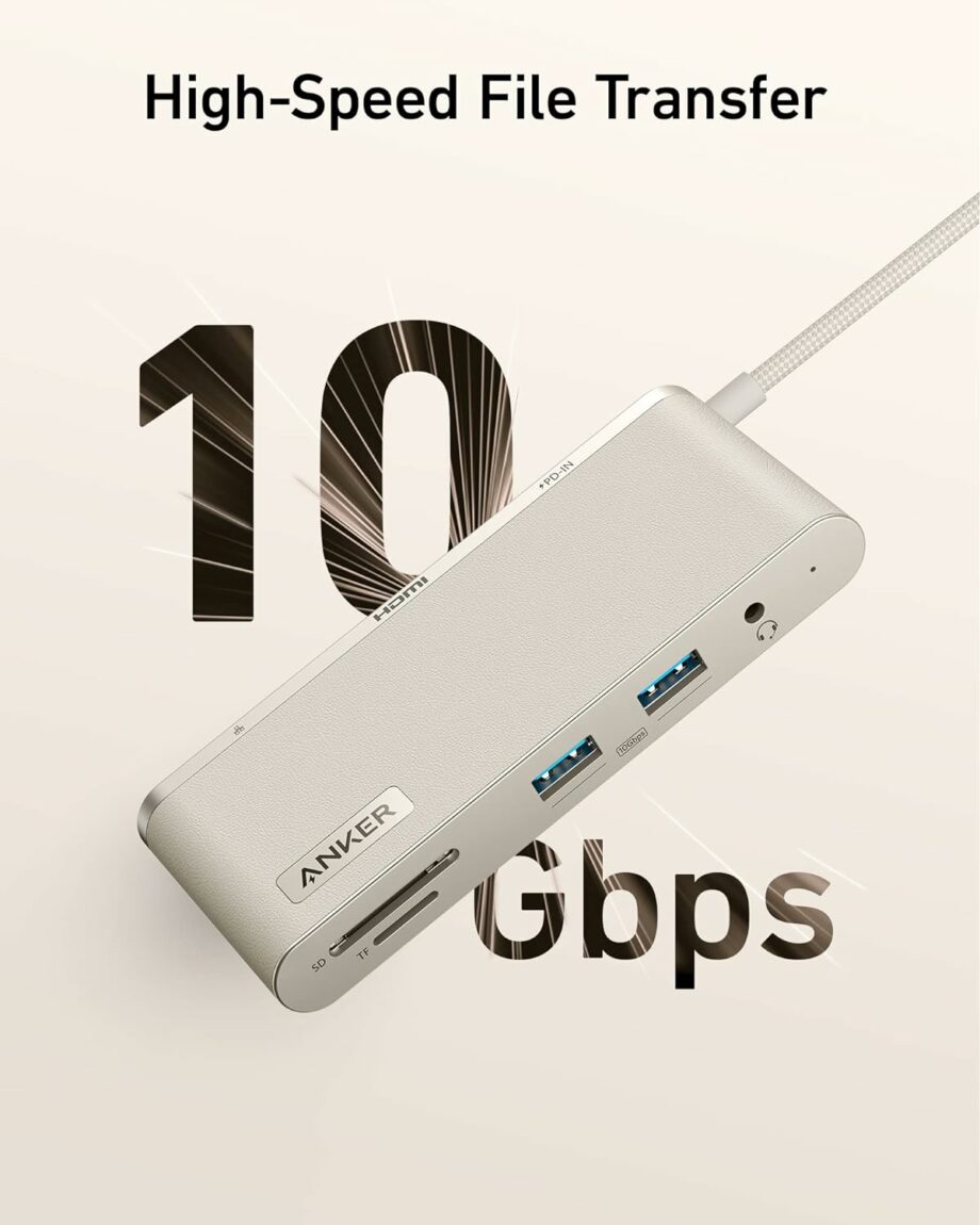 Anker 655 8-in-1 10 Gbps USB-C Hub - Earthy White
