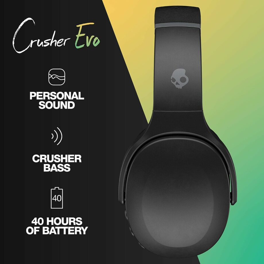 Skullcandy Crusher Evo Over-Ear Wireless Headphones - True Black