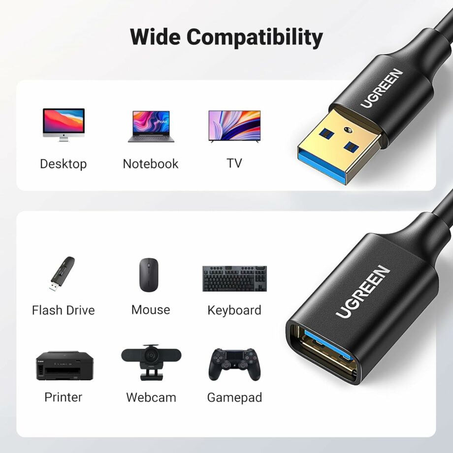 UGREEN USB 3.0 Extension Cable Male to Female Adapter - 5M