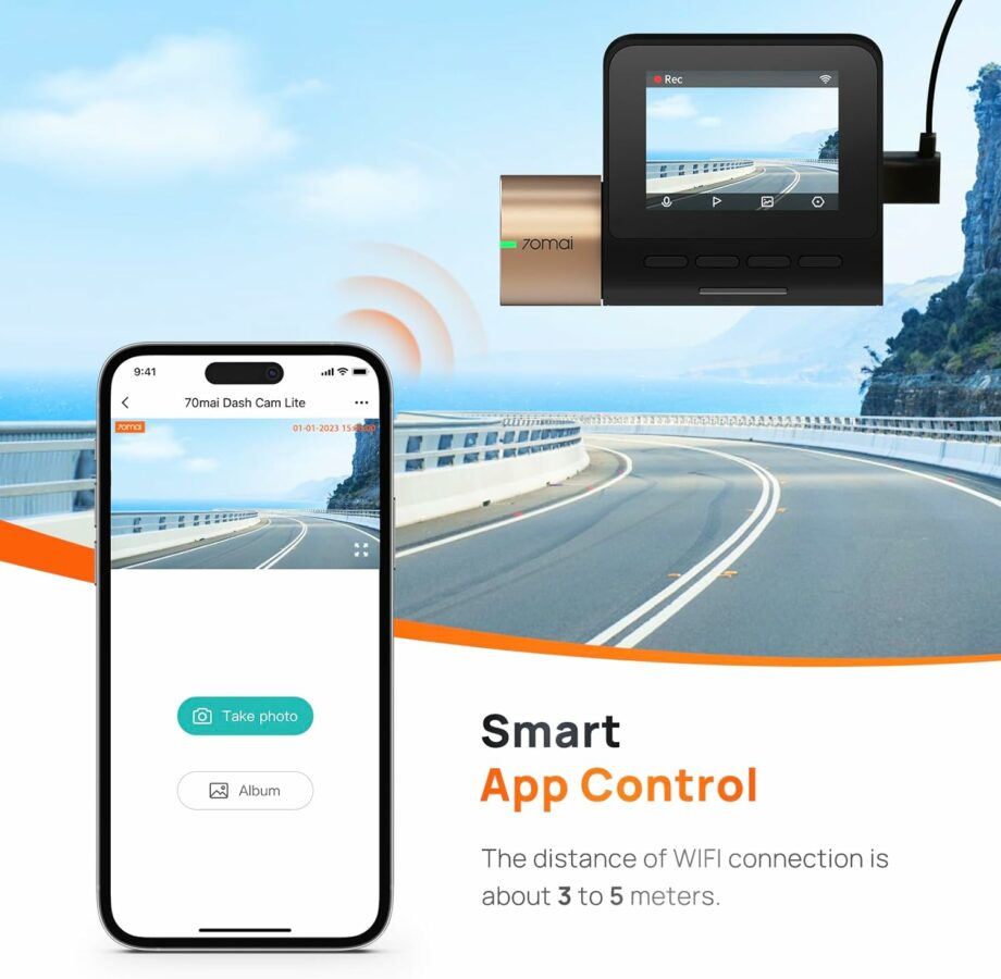 70mai Lite 1080P Full HD Smart Dash Cam