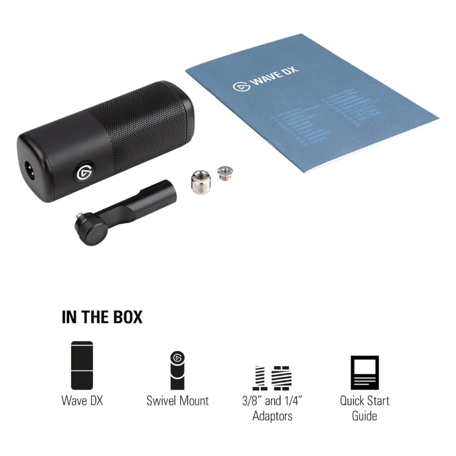 Elgato Wave DX Dynamic XLR Microphone Speech optimised for Podcasting, Streaming, Broadcasting