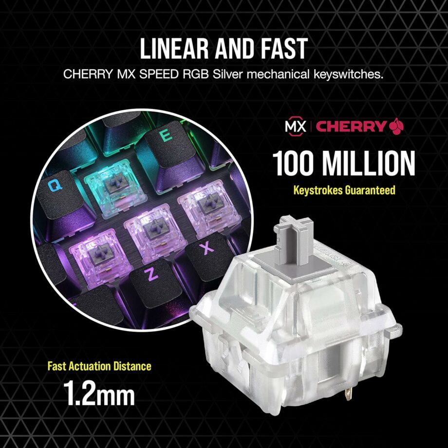 Corsair K70 RGB PRO Wired Mechanical Gaming Keyboard - MX SPEED (Linear & Fast)