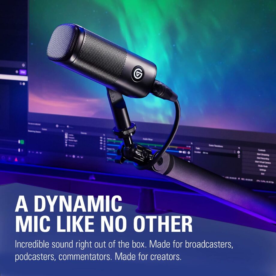 Elgato Wave DX Dynamic XLR Microphone Speech optimised for Podcasting, Streaming, Broadcasting