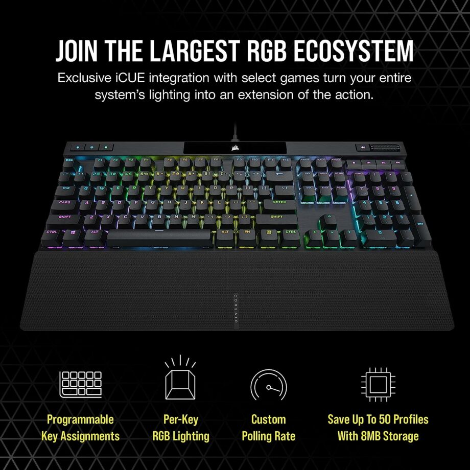 Corsair K70 RGB PRO Wired Mechanical Gaming Keyboard - MX SPEED (Linear & Fast)