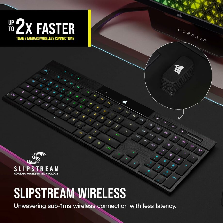 Corsair K100 AIR Ultra-Thin Wireless RGB Mechanical Gaming Keyboard - CHERRY MX