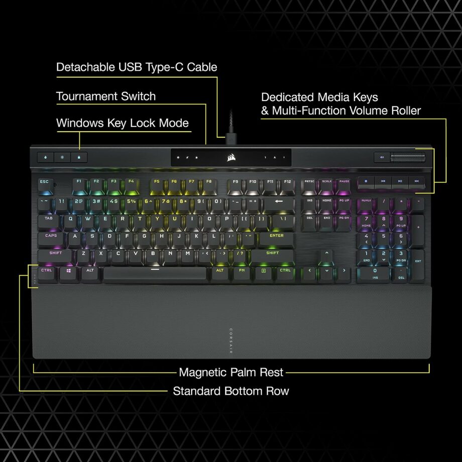 Corsair K70 RGB PRO Wired Mechanical Gaming Keyboard - MX SPEED (Linear & Fast)