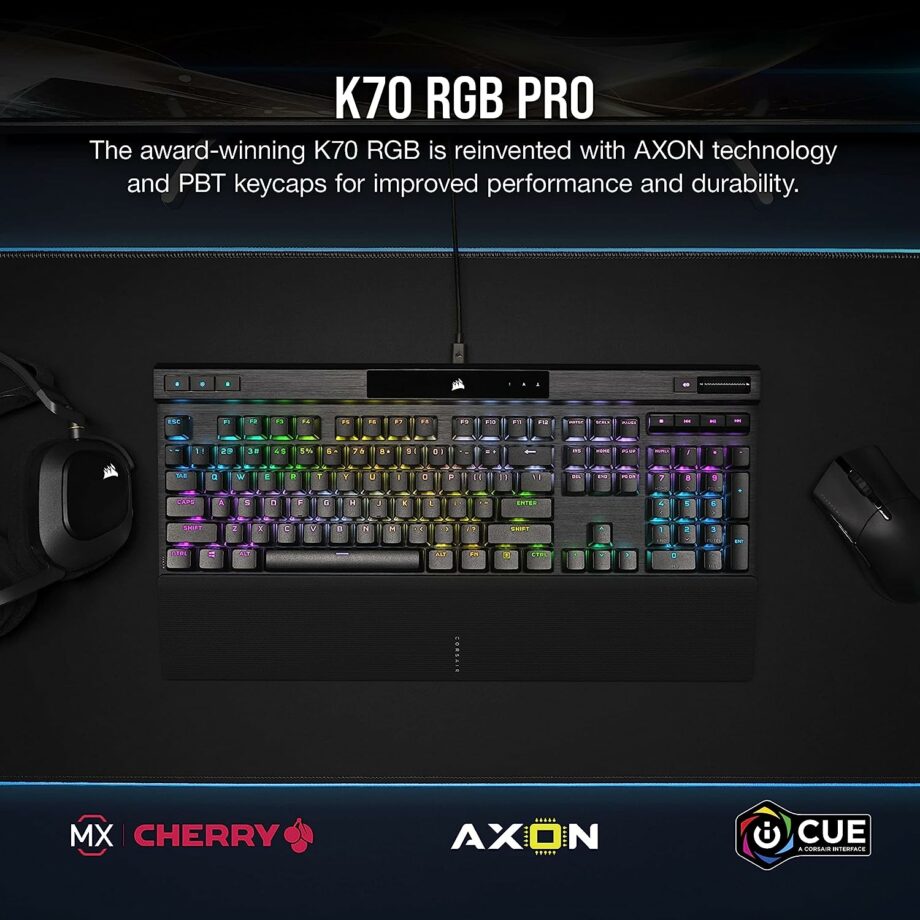 Corsair K70 RGB PRO Wired Mechanical Gaming Keyboard - MX SPEED (Linear & Fast)