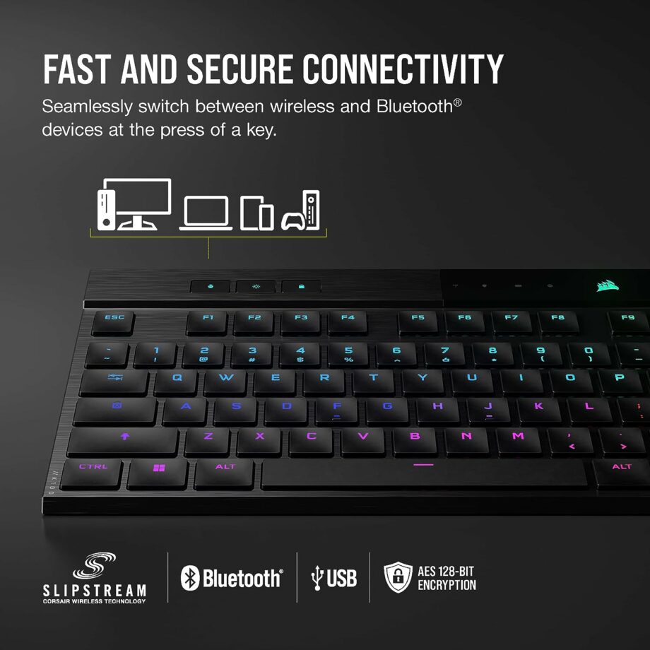 Corsair K100 AIR Ultra-Thin Wireless RGB Mechanical Gaming Keyboard - CHERRY MX