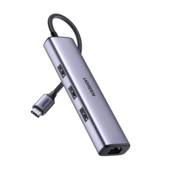 UGREEN USB C to Gigabit Ethernet with 3-Port USB 3.0 Adapter Hub