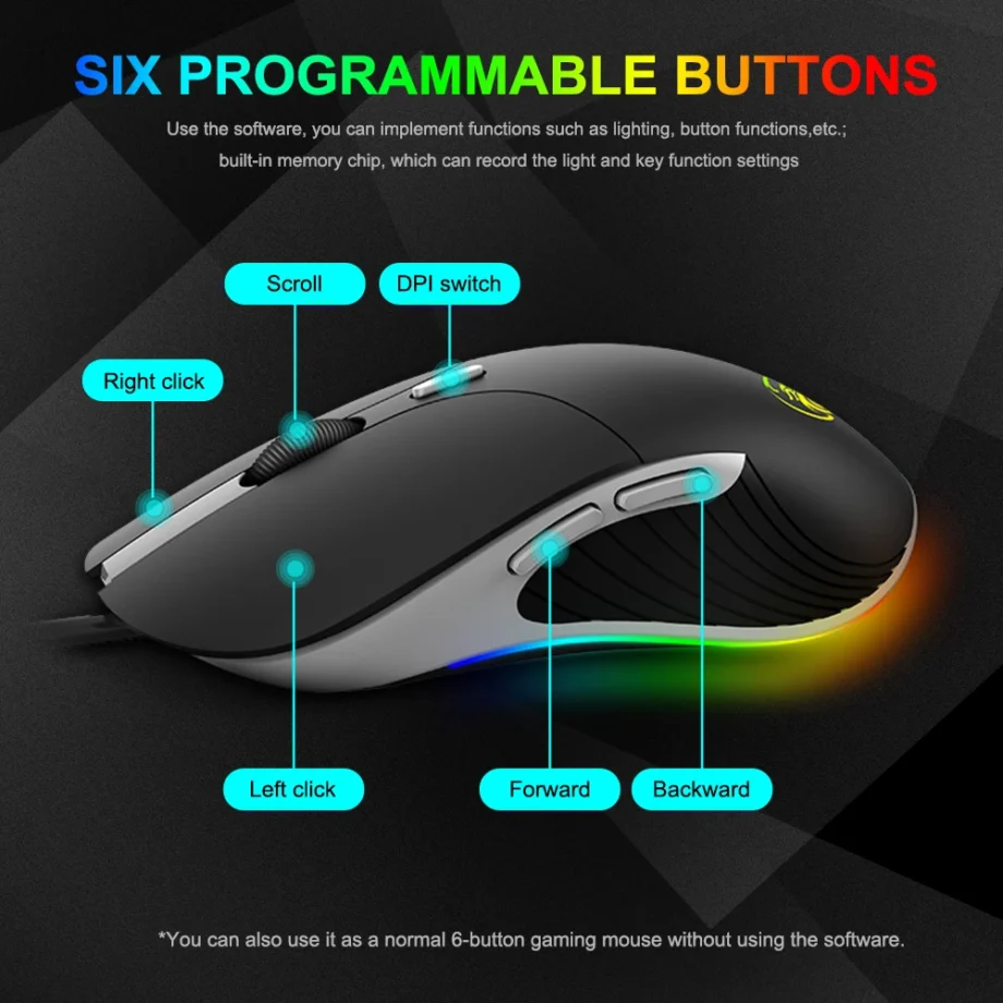 iMice X6 Wired Gaming Mouse - Black