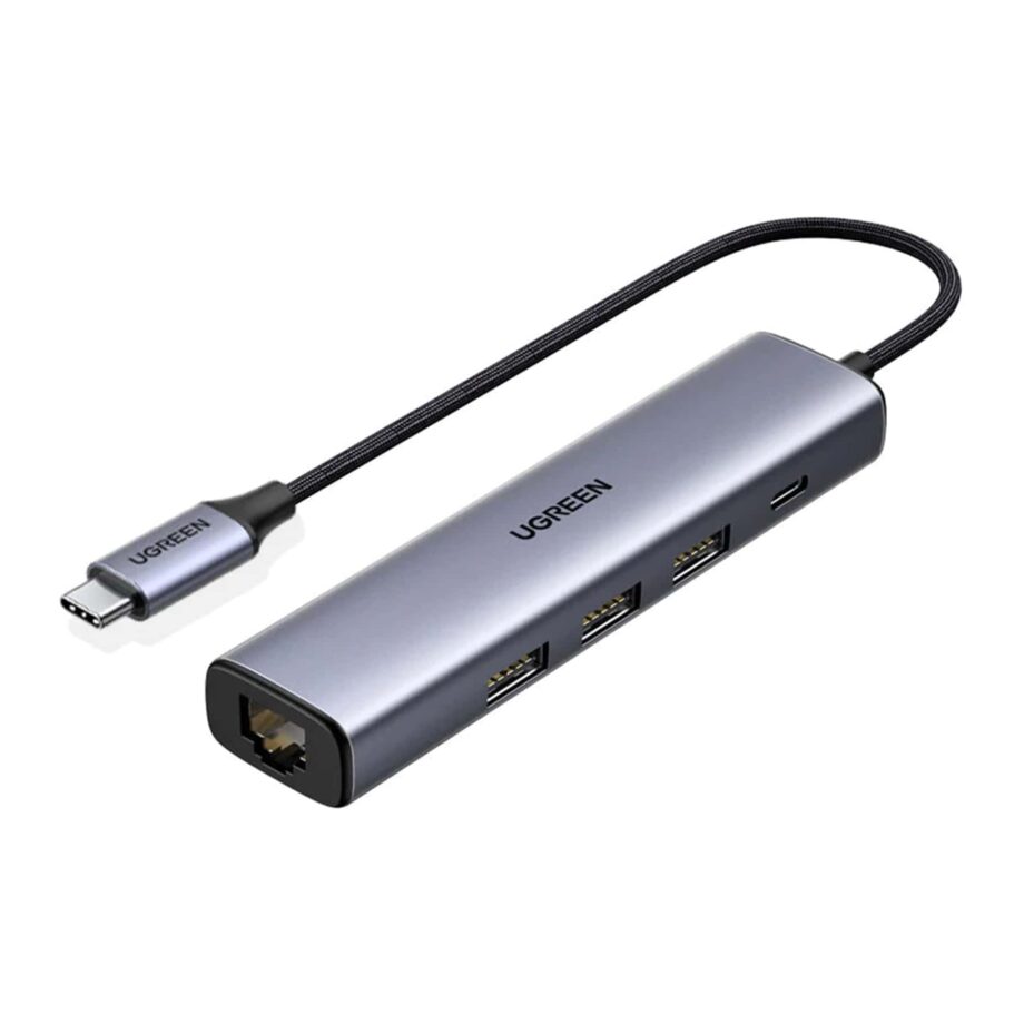 UGREEN 5 in 1 USB C to Gigabit  Ethernet Adapter and 3 USB 3.0 Ports with Type-C Power Port