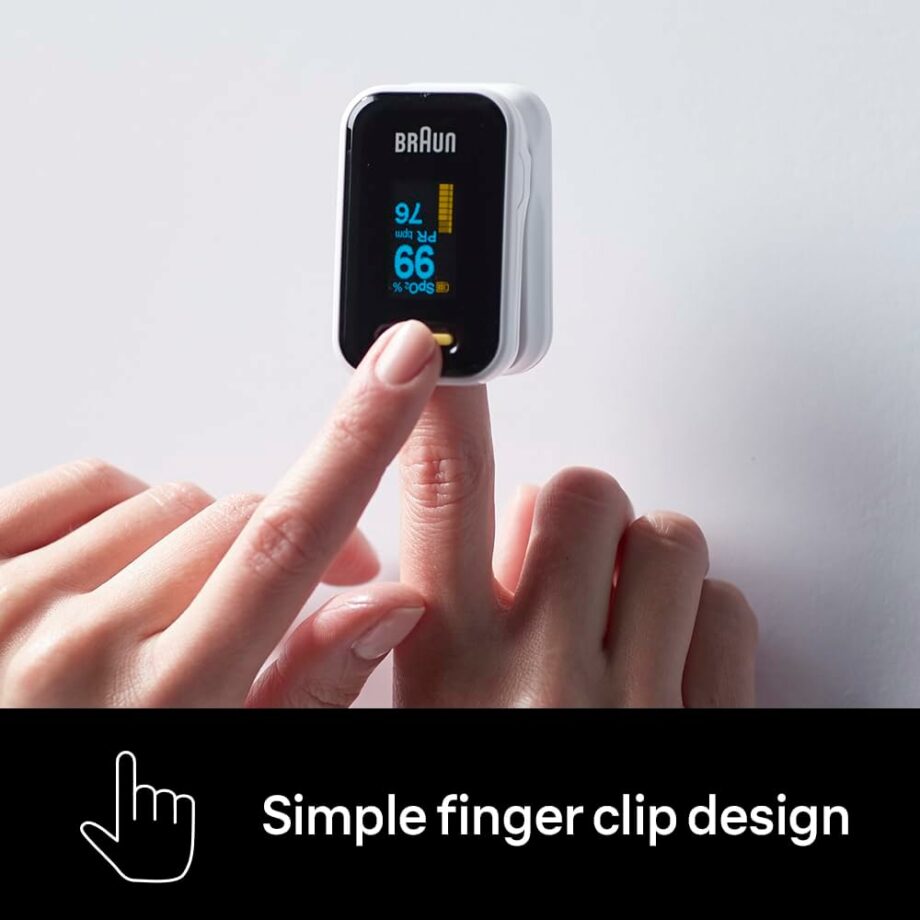 Braun Pulse Oximeter 1 (Oxygen Saturation, Blood Oxygen Levels, Clinically Accurate, Certified Medical Device)