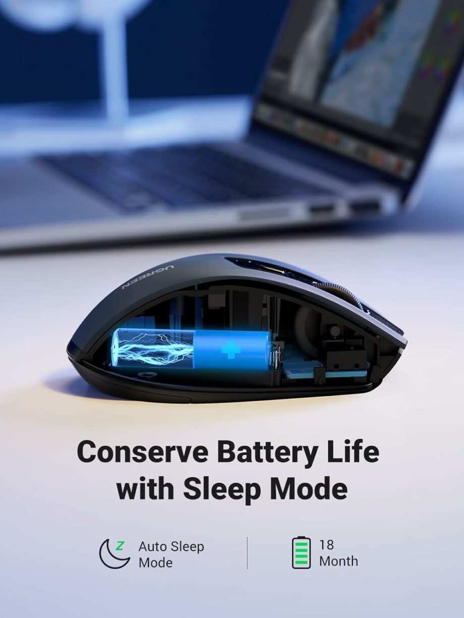 UGREEN Ergonomic Silent Wireless 2.4G Mouse - Black