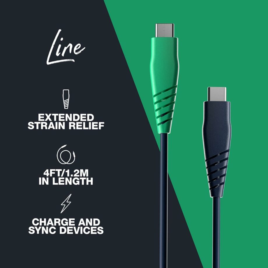 Skullcandy Line USB C to USB C 60W Cable 1.2M - Blue/Green