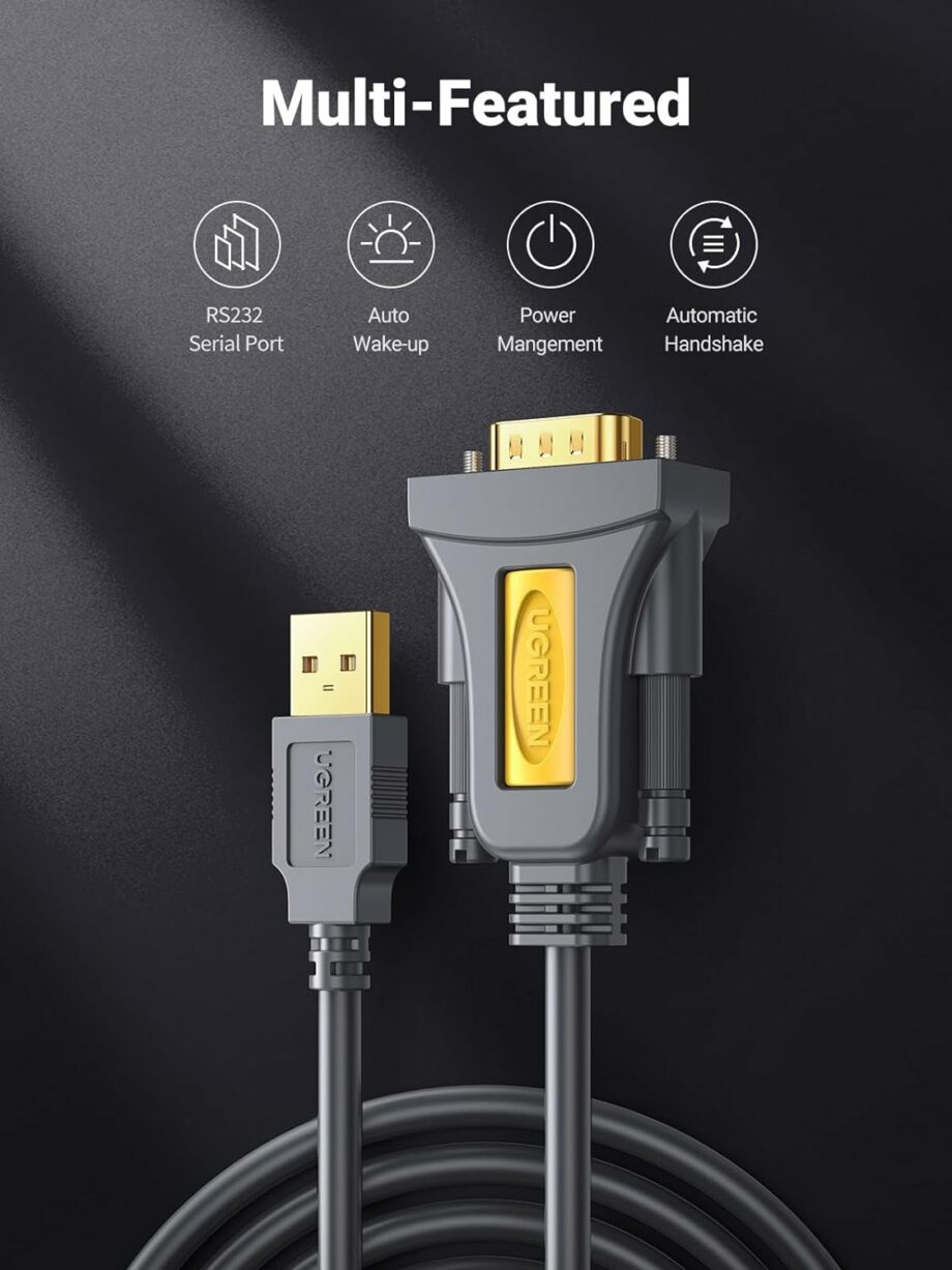 UGREEN USB to DB9 RS-232 Serial Adapter Cable – 2M