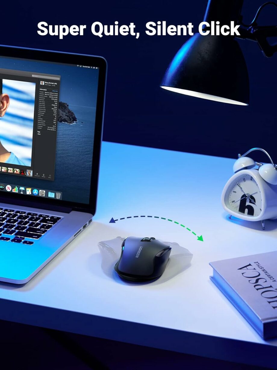 UGREEN Ergonomic Silent Wireless 2.4G Mouse - Black