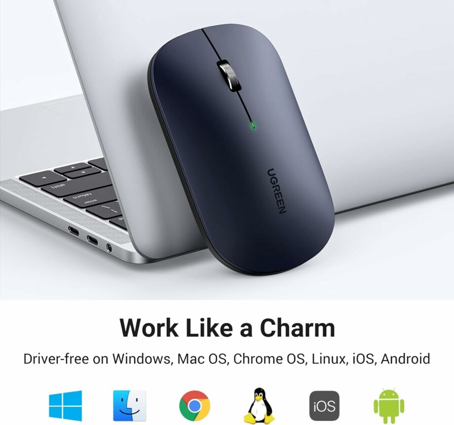 UGREEN Wireless 2.4G Silent Ultra Slim Mouse - Black